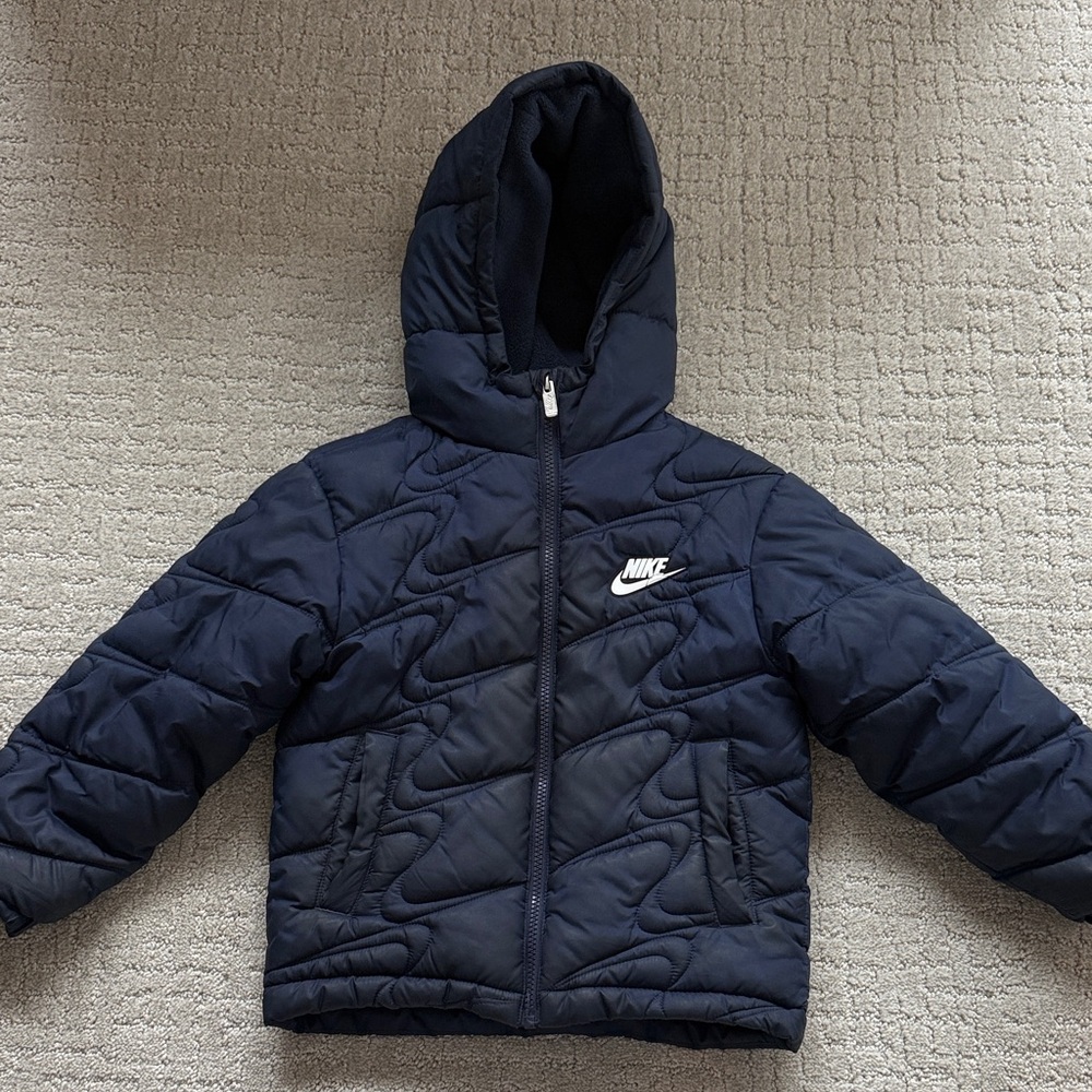 Nike Dark Blue Quilted Jacket with Hood